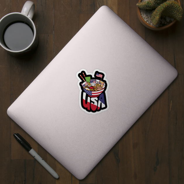 Ramen Cats US Flag 4th July by The WYLD Tribe